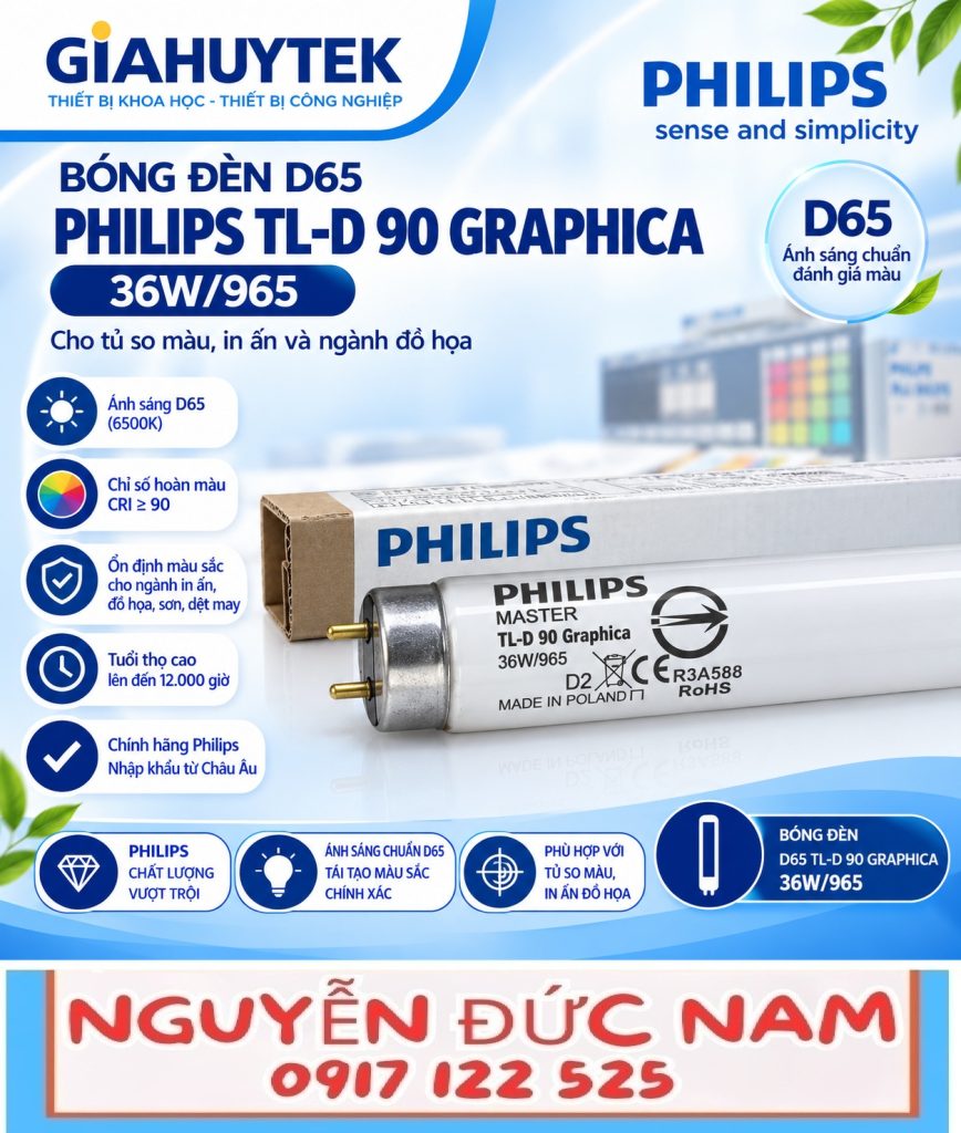 Bóng đèn so màu D65 Philips TL-D 90 Graphica 36W/965 — ảnh nhóm 3