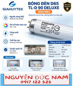 Bóng đèn Philips D65 TL-D 90 De Luxe 18W/965 – Nguyễn Đức Nam