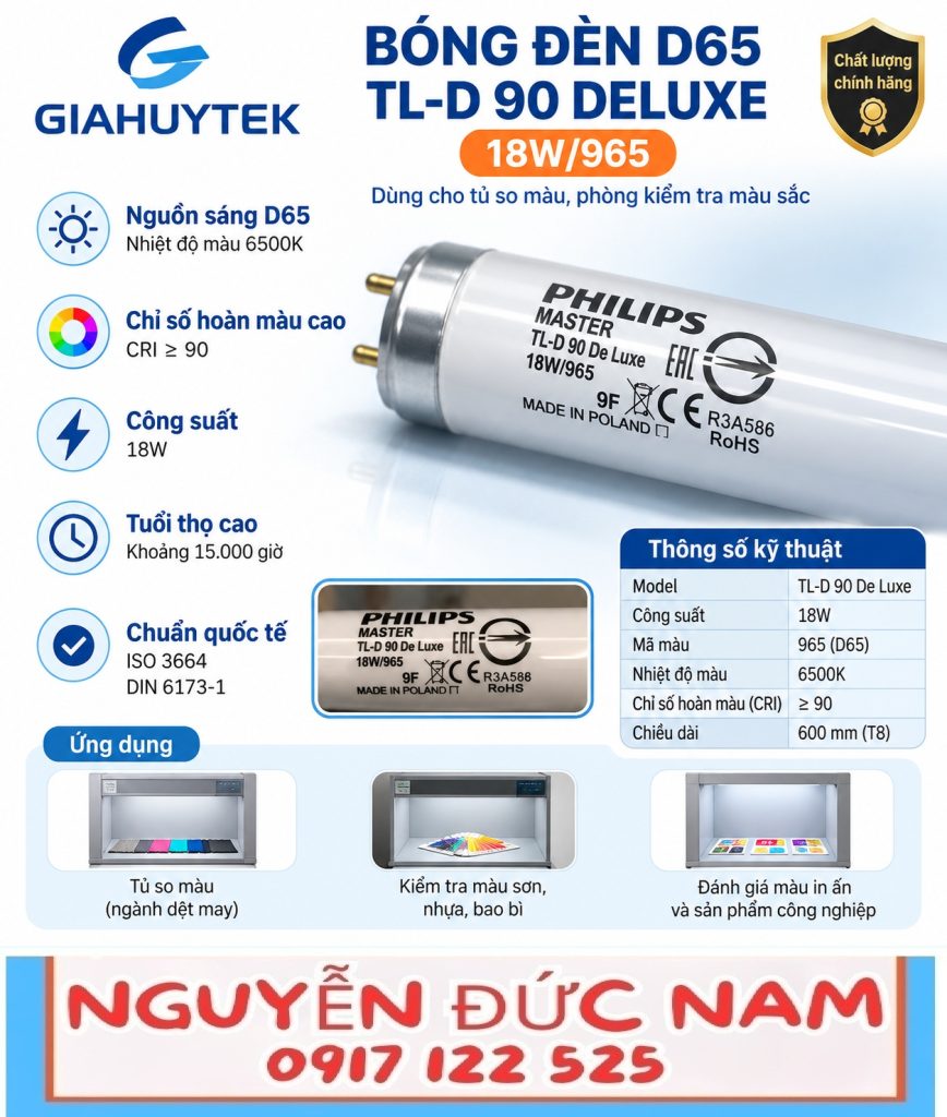 Bóng đèn Philips D65 TL-D 90 De Luxe 18W/965 – Nguyễn Đức Nam