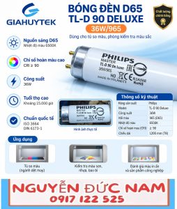Bóng đèn D65 Philips TL-D 90 De Luxe 36W/965 – Nguyễn Đức Nam 0917 122 525